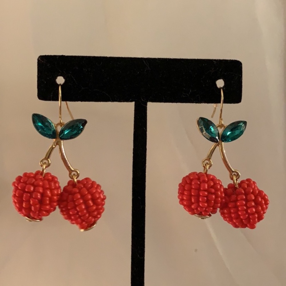Beaded Cherry Earrings